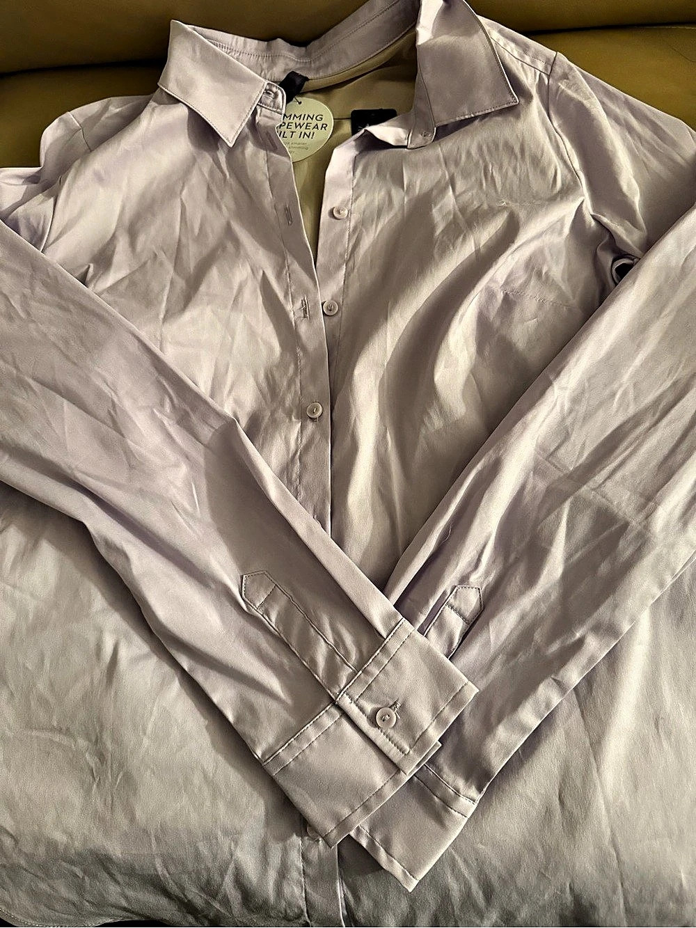 Not your daughters jeans button Down Shirt in lavender Size small NWT